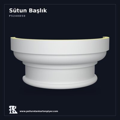 Yarım Akant Motifli Poliüretan Sütun Taçlandırması 28x56 cm