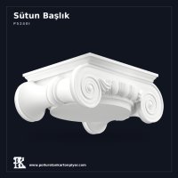 Klasik İyonik Volütlü Poliüretan Kolon Başlığı 48x64 cm