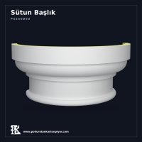 Dorik Stilde Dairesel Yarım Poliüretan Sütun Başlığı 35x70 cm