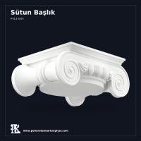 İyonik Tasarımlı Geniş Poliüretan Sütun Başlığı 85x85 cm