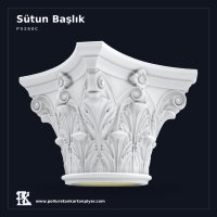 Poliüretan Kartonpiyer Akant Yapraklı Korint Sütun Başlığı 108x108 cm
