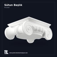 Poliüretan Kartonpiyer İyonik Volütlü Klasik Sütun Başlığı 70x93 cm