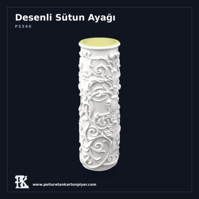 Poliüretan Büyük Rölyefli Sütun Kaidesi 51x48x136 cm