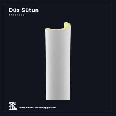 Poliüretan Sade Düz Yarım Sütun Gövdesi 10x20x240 cm