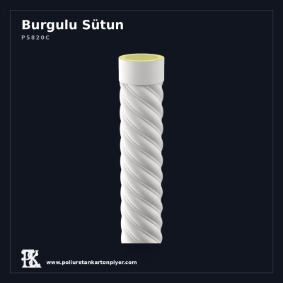 Poliüretan Sarmal Burgulu Sütun Gövdesi 20x20x260 cm