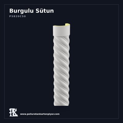 Poliüretan Yarım Burgulu Sütun Kaplama 10x20x260 cm