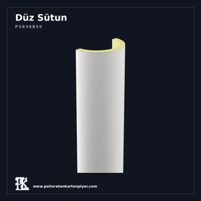 Poliüretan Kartonpiyer Düz Dekoratif Yarım Sütun 30x240 cm