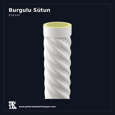 Poliüretan Kartonpiyer Sarmal Desenli Tam Sütun 30x260 cm