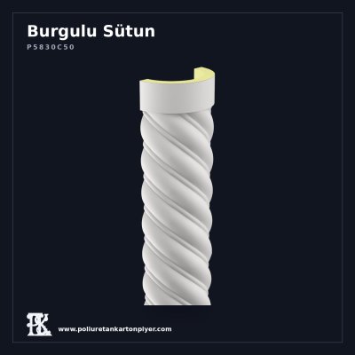 Poliüretan Kartonpiyer Helezonik Yarım Sütun 15x30x260 cm