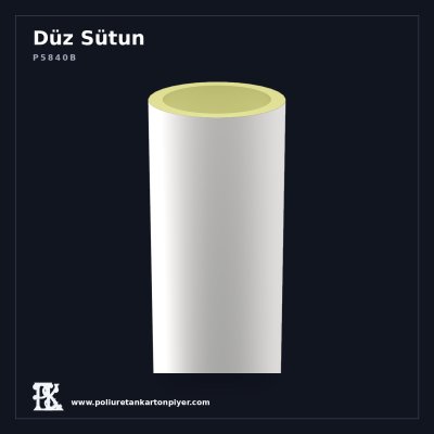 Poliüretan Kartonpiyer Beyaz Pürüzsüz Düz Sütun 40x240 cm