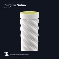 Poliüretan Kartonpiyer Burgu Motifli Tam Sütun 40x260 cm