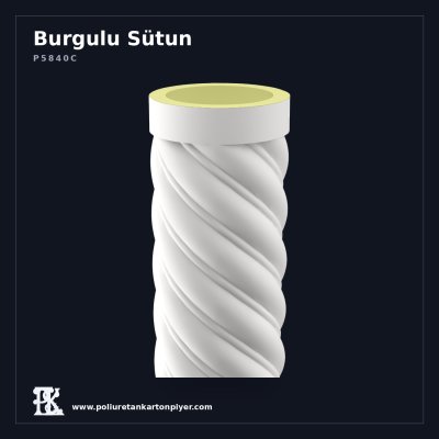 Poliüretan Kartonpiyer Burgu Motifli Tam Sütun 40x260 cm