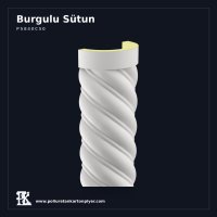 Poliüretan Kartonpiyer Burgulu Dekoratif Yarım Sütun 20x40x260 cm