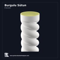 Poliüretan Burgulu Dekoratif Sütun Sarmal Gövde 40x240 cm