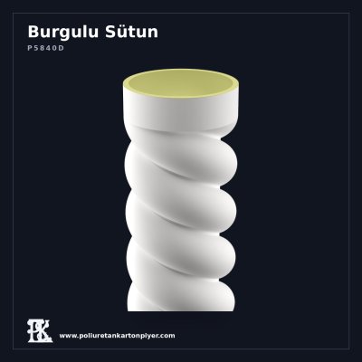 Poliüretan Burgulu Dekoratif Sütun Sarmal Gövde 40x240 cm