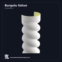 Poliüretan Dekoratif Burgulu Sütun Gövdesi 20x40x240 cm