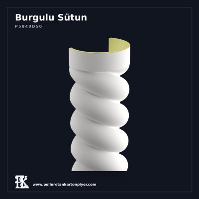 Poliüretan Dekoratif Burgulu Sütun Gövdesi 20x40x240 cm