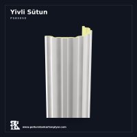 Poliüretan Yivli Duvar Yarım Sütun 25x50x240 cm