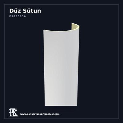 Poliüretan Pürüzsüz Yarım Sütun Duvar Kaplama 25x50x240 cm