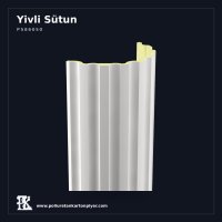 Poliüretan Yivli Yarım Sütun Duvar Elemanı 30x60x240 cm