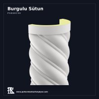 Poliüretan Yarım Sarmal Burgulu Sütun Modeli 30x60x260 cm