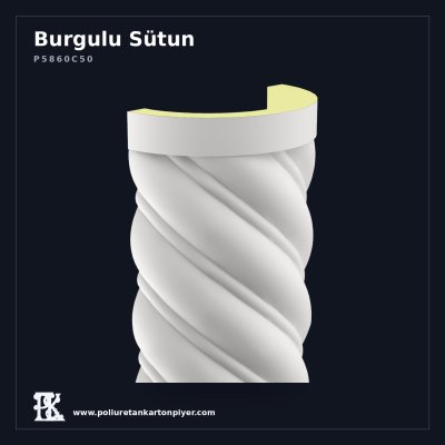 Poliüretan Yarım Sarmal Burgulu Sütun Modeli 30x60x260 cm