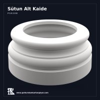 Dairesel Kademeli 26x11 cm Düz Sütun Alt Kaidesi