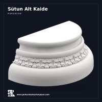 Klasik Kabartmalı 18x35x13 cm Yarım Sütun Alt Baza