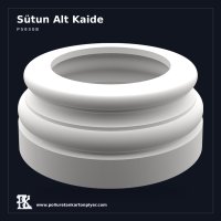 Kare Tabanlı Dairesel Geçişli 38x38x17 cm Sütun Kaidesi