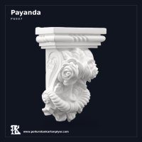 Gül Kabartmalı Dekoratif Poliüretan Payanda 7x14x21 cm