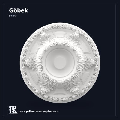 Poliüretan Klasik Oyma Desenli Tavan Göbeği 59x59 cm