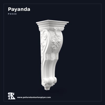 Yüksek Gövdeli Çiçek Rölyefli Payanda 23x70 cm