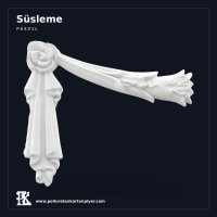 Poliüretan Gül ve Yaprak Motifli 27x32 cm Süsleme Modeli