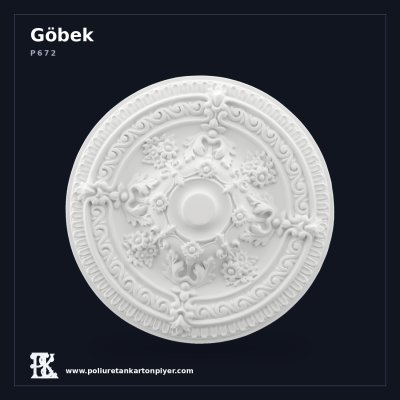 Dairesel Çiçek Rölyefli Tavan Rozeti 65 cm