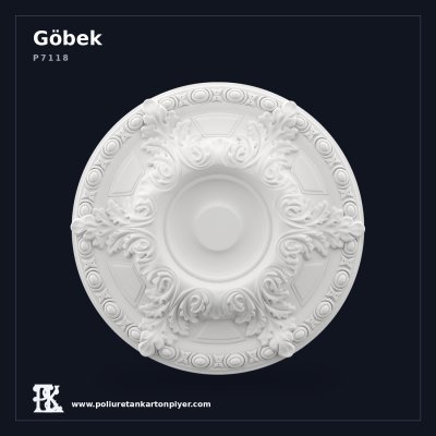 Klasik Yaprak Motifli Poliüretan Tavan Rozeti 49x49 cm