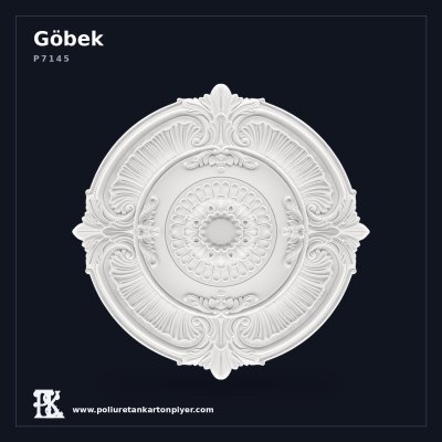 Poliüretan Kartonpiyer Dairesel Rölyefli Tavan Göbeği 100x100x7 cm