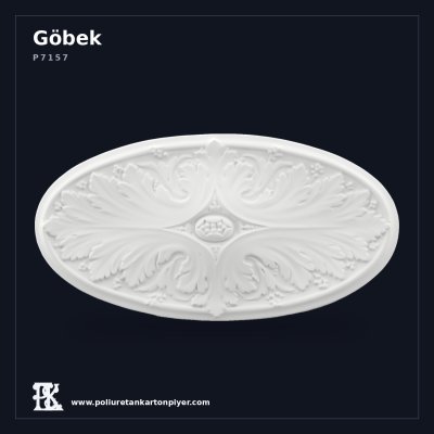 Poliüretan Kartonpiyer Klasik Motifli Dar Oval Tavan Göbeği 32x63 cm