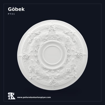 Klasik Floral Desenli Poliüretan Kartonpiyer Tavan Göbeği 75 cm