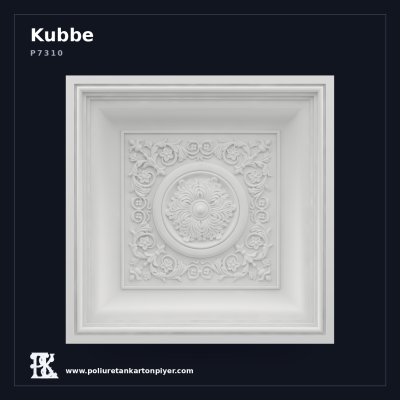 Klasik Motifli Poliüretan Kartonpiyer Kare Tavan Göbeği 60x60 cm
