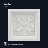 Simetrik Çiçek Motifli Poliüretan Kartonpiyer Kare Tavan Göbeği 60x60 cm