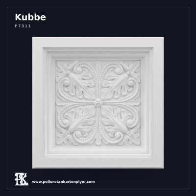 Simetrik Çiçek Motifli Poliüretan Kartonpiyer Kare Tavan Göbeği 60x60 cm