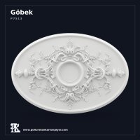 Oval Formlu Akant Motifli Poliüretan Tavan Rozeti 54x78 cm