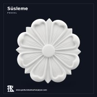 Kare Formlu Taç Yapraklı Dekoratif Süsleme Apliği 26x26 cm