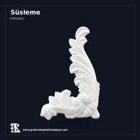 Sol Yönlü Asimetrik Akant Yaprağı Süsleme Apliği 13x8 cm