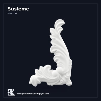 Sol Yönlü Asimetrik Akant Yaprağı Süsleme Apliği 13x8 cm