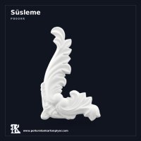 Sağ Yönlü Klasik Akant Yaprağı Apliği 13x8 cm