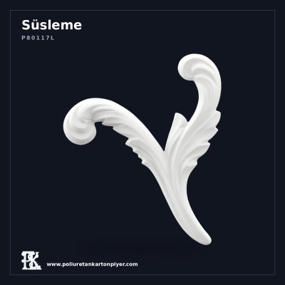 Kıvrımlı Klasik Motif Süsleme Apliği 26x22 cm