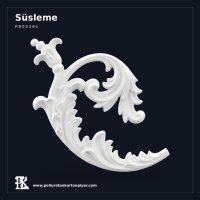 Poliüretan Kartonpiyer Klasik Motifli Kıvrımlı Süsleme 24x22 cm
