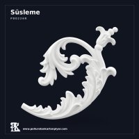 Poliüretan Kartonpiyer Akant Yapraklı Volüt Süsleme Motif 24x22 cm