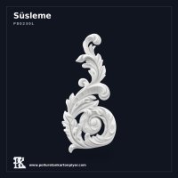 Poliüretan Geniş Bitkisel Süsleme Apliği 32x15 cm (Sol)
